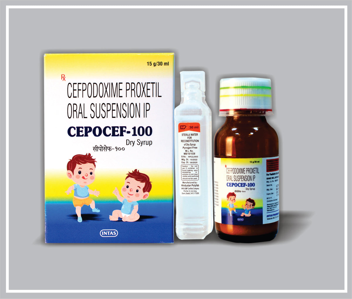 Cepocef-100 Dry Syrup (Cefpodoxime Proxetil 100Mg + Wfi ) By Intas