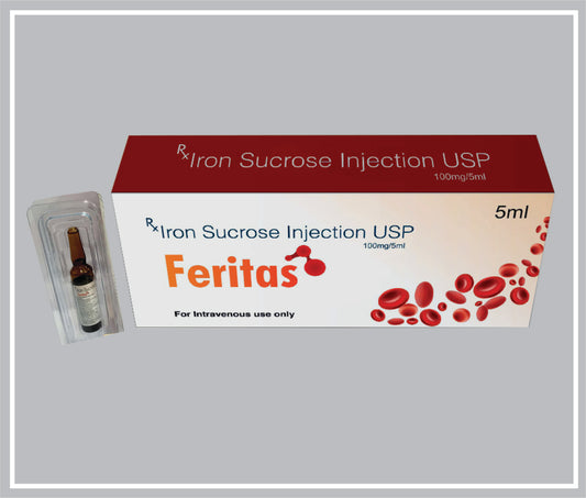 Feritas Inj 5 Ml (Generic) (Iron Sucrose 20Mg ) By Intas
