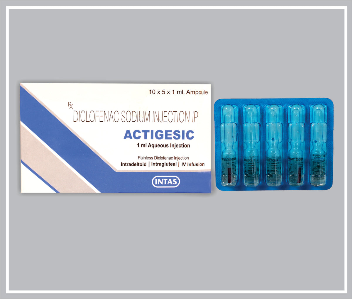 Actigesic 1 Ml (Diclofenac Sodium 75Mg/Ml) By Intas