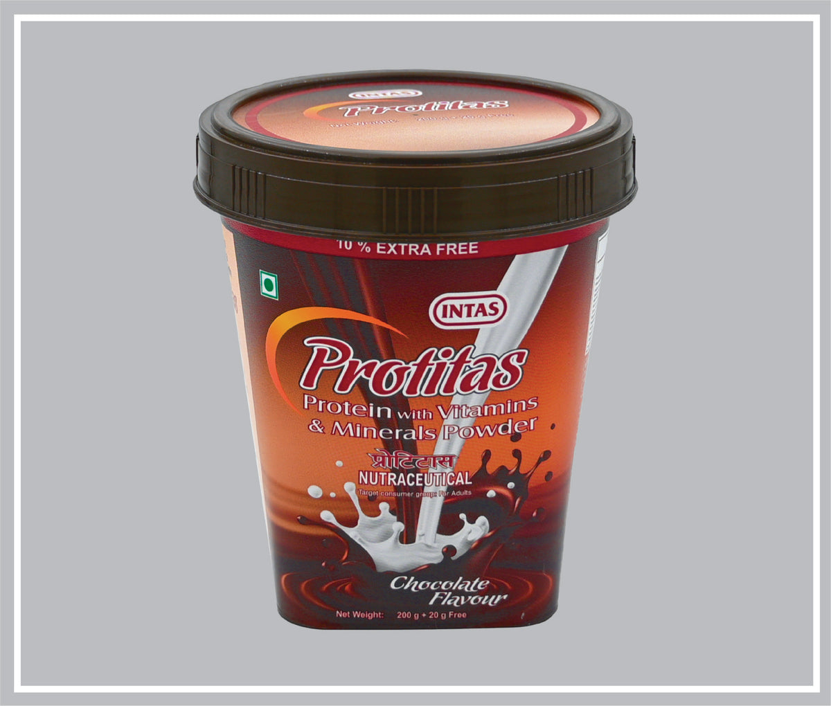 Protitas 220 Gm (Chocolate) (Protein Powder 220Gm, Chocolate Flavour) By Intas