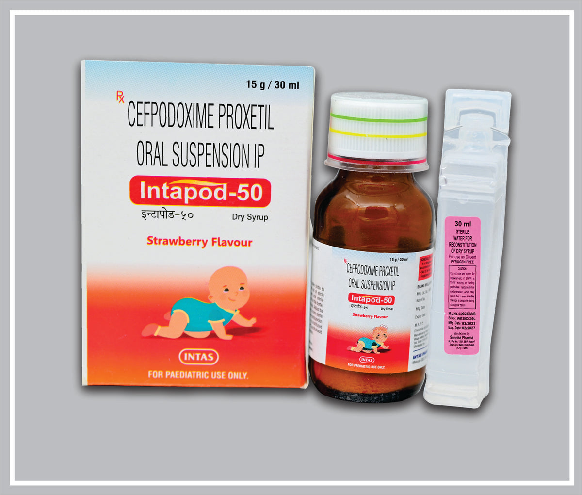 Intapod-50 Ds 30 Ml (Cefpodoxime Proxetil 50 Mg/5 Ml Dry Syr)  By Intas