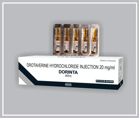 Dorinta Inj 2 Ml (Drotaverine Hydrochloride 20Mg/Ml) By Intas