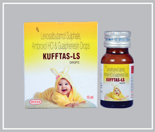 Kufftas-Ls Drops 15 Ml (Ambroxol Hydrochloride 7.5Mg + Guaiphenesin 12.5Mg + Levosalbutamol 0.25Mg  /5Ml ) By Intas