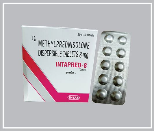 Intapred-8 10 Tab (Methyl Prednisolone 8Mg ) By Intas