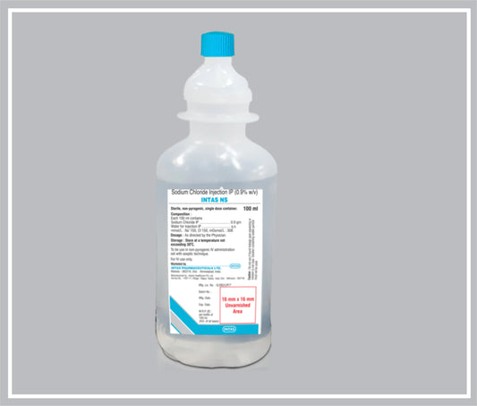 Intas Ns 100 Ml (Sodium Chloride 0.9%W/V) By Intas