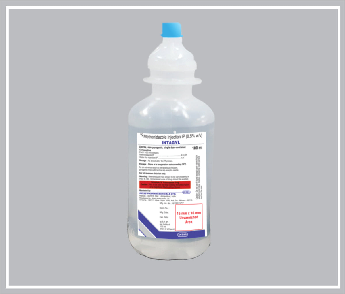 Intagyl 100 Ml (Metronidazole 500Mg ) By Intas