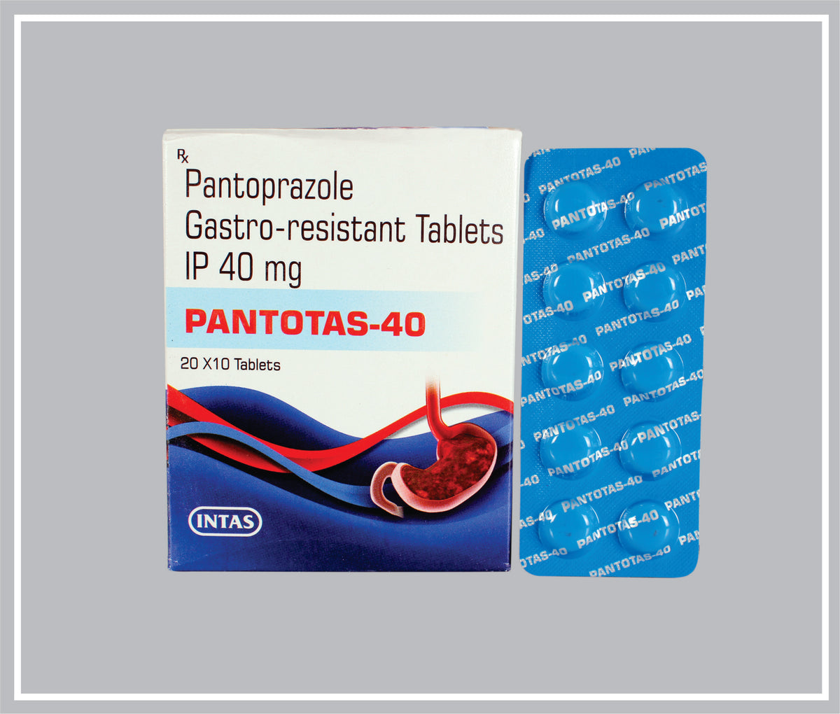 Pantotas 40 10 Tab (Pantoprazole 40 Mg Tab)  By Intas