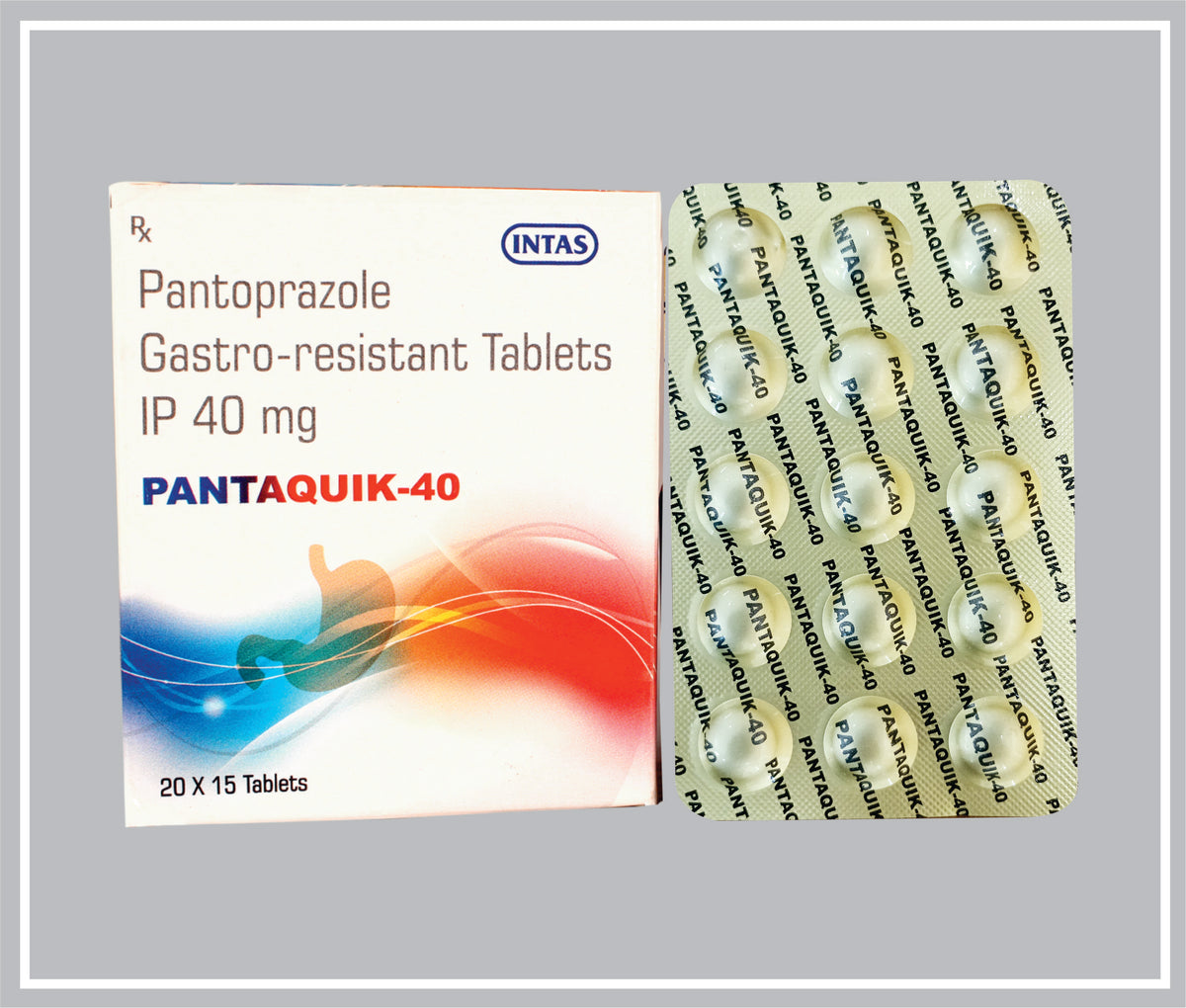 Pantaquik 40  15 Tab (Pantoprazole Sodium 40Mg ) By Intas