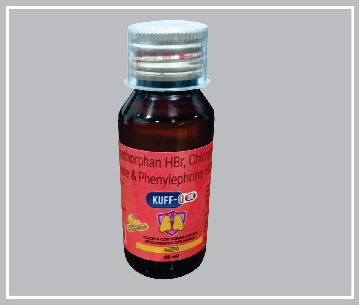 Kuff Q Dx 60Ml (Dextromethorphan Hydrobromide 15Mg + Phenylephrine Hydrochloride 5Mg + Chlorpheniramine Maleate 2Mg /5Ml ) By Intas