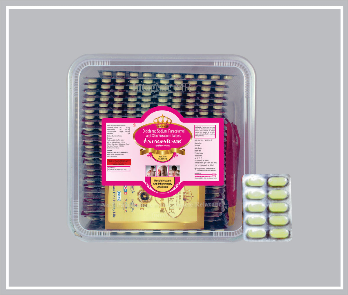 Intagesic Mr 10T (New Celebration Pack) (Diclofenac Sodium 50Mg + Paracetamol 325Mg + Chlorzoxazone 250Mg ) By Intas