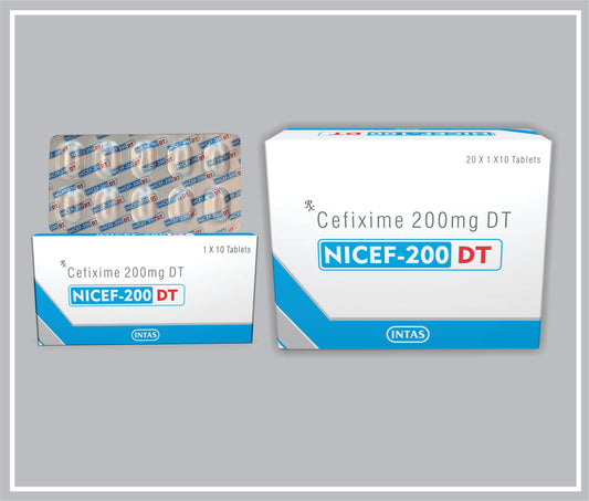 Nicef-200 Dt (Monocarton) (Cefixime 200Mg ) By Intas