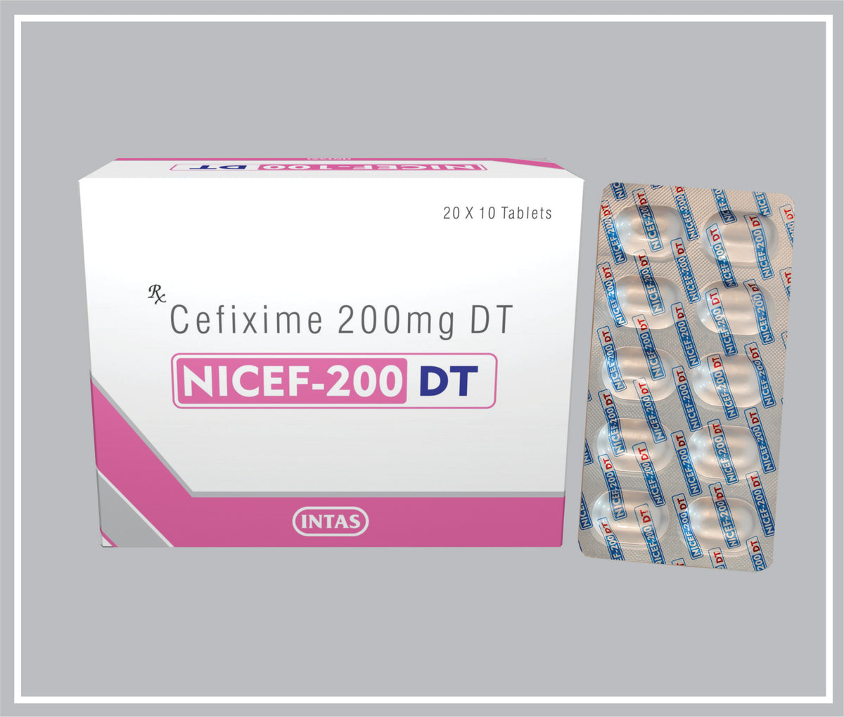 Nicef-200 Dt 10Tab (Cefixime 200Mg ) By Intas