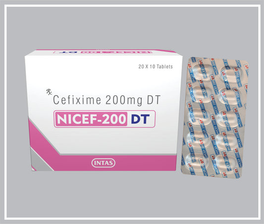 Nicef-200 Dt 10Tab (Cefixime 200Mg ) By Intas