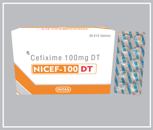 Nicef-100 Dt 10 Tab (Cefixime 100Mg ) By Intas