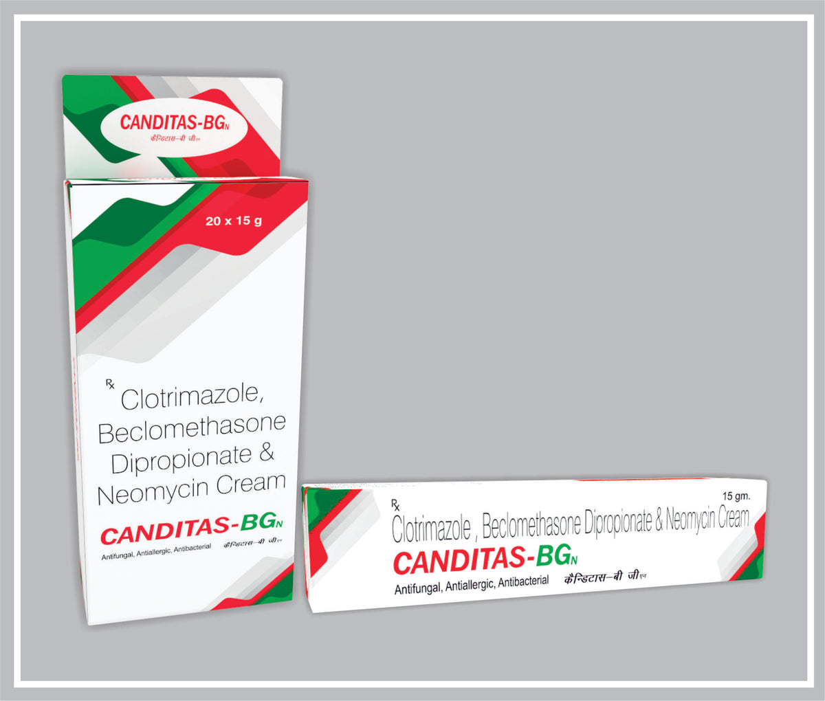 Canditas Bgn 15 Gm (Combo (Clotrimazole 1% W/W + Beclomethasone Dipropionate 0.025% W/W + Neomycin Sulphate 0.5%W/W + Chlorocresol 0.1%W/W) By Intas
