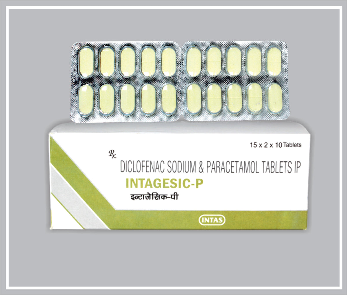 Intagesic-P 10 Tab (30X10) (Diclofenac Sodium 50Mg + Paracetamol 325Mg) By Intas