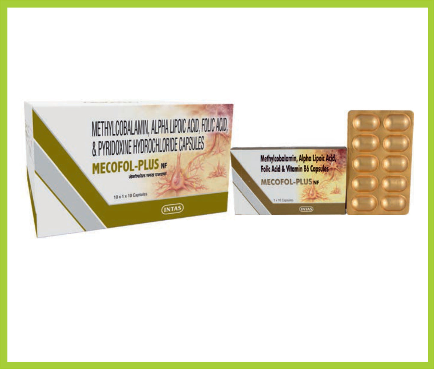 Mecofol Plus Nf Cap (Methylcobalamin 1500 mcg + Alpha Lipoic Acid 100 mcg + Folic Acid 1.5 mg + Pyridoxine Hydrochloride 3 mg)