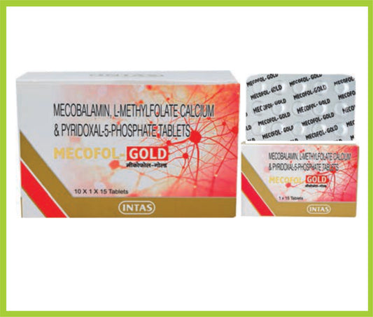 Mecofol Gold Tab (Methylcobalamin 1500 mcg + L-Methylfolate 1 mg + Pyridoxal-5-Phosphate)