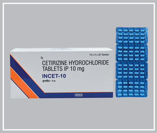 Incet 10 (20T) (Oval) (Cetirizine Hydrochloride 10Mg ) By Intas