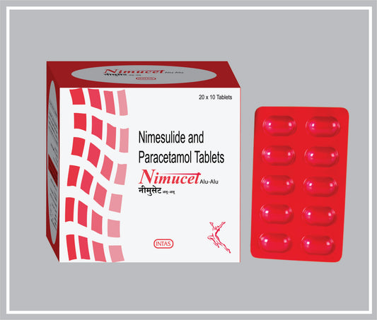 Nimucet  10 Tab( Red - Alu Alu) (Nimesulide 100Mg + Paracetamol 325Mg, Red Alu-Alu) By Intas