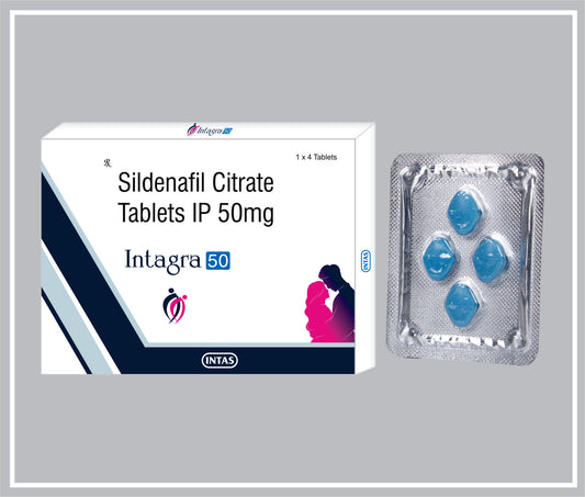 Intagra-50  4 Tab ( Combo ) (Sildenafil Citrate 50Mg) By Intas