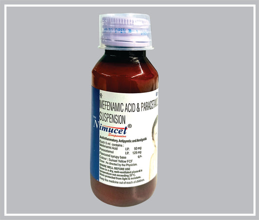 New Nimucet 60Ml (Mefenamic Acid 50Mg + Paracetamol 125Mg /5Ml, Mango Flavour) By Intas