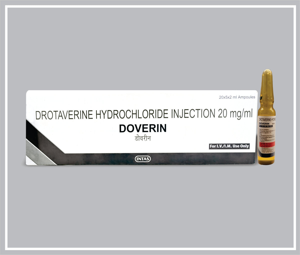 Doverin Inj (2 Ml) (Drotaverine Hydrochloride 20Mg/Ml) By Intas