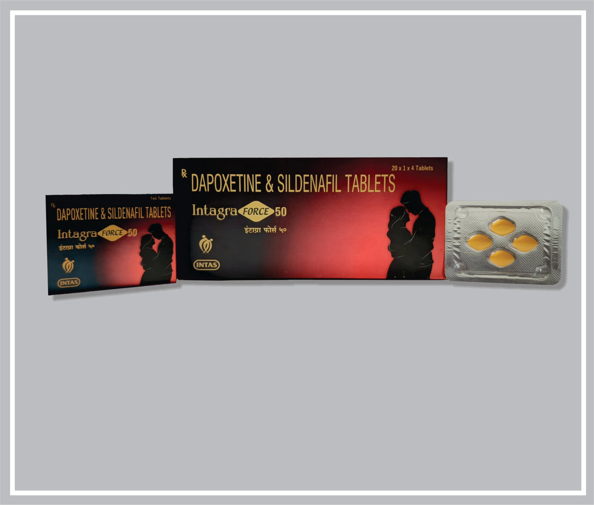 Intagra Force (4 T) (Combo) (Sildenafil Citrate 50 Mg + Depoxetine 30Mg) By Intas