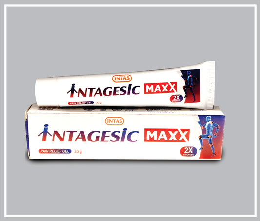 Intagesic Maxx Gel (Combo) (Diclofenac Diethylamine 2.32%W/W + Methyl Salicylate 10%W/W + Menthol 5%W/W) By Intas
