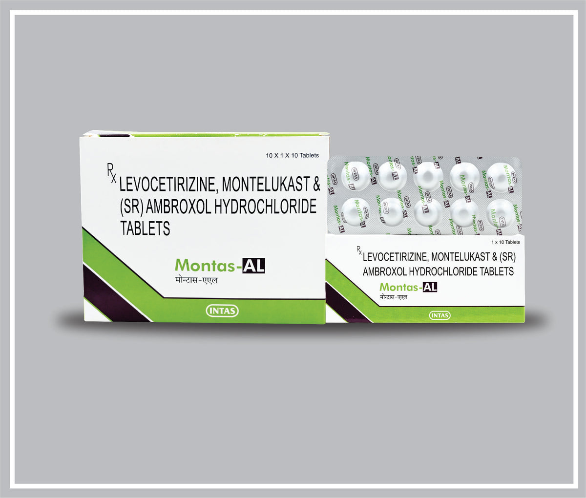 Montas-Al 10 Tab (Montelukast Sodium 10Mg + Levocetirizine 5Mg + Ambroxol 75Mg Sr  ) By Intas