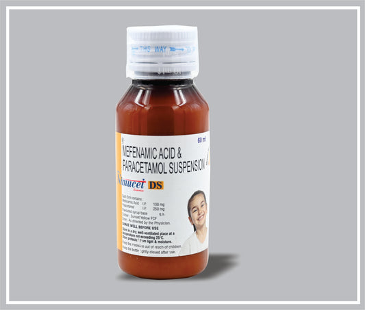 New Nimucet 60Ml-Ds (Mefenamic Acid 100Mg + Paracetamol 250Mg /5Ml) By Intas