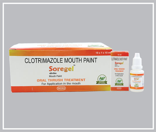 Soregel Mouth Paint (Clotrimazole Ip 1%W/V In Propylene Glycol & Glycerin) By Intas