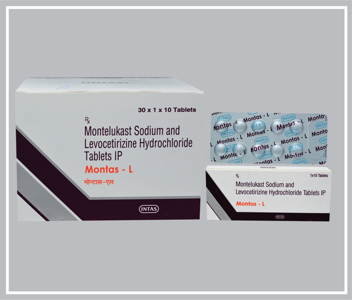 Montas- L 10 Tab (Montelukast Sodium 10Mg + Levocetirizine 5Mg, Film Coated Tablet) By Intas