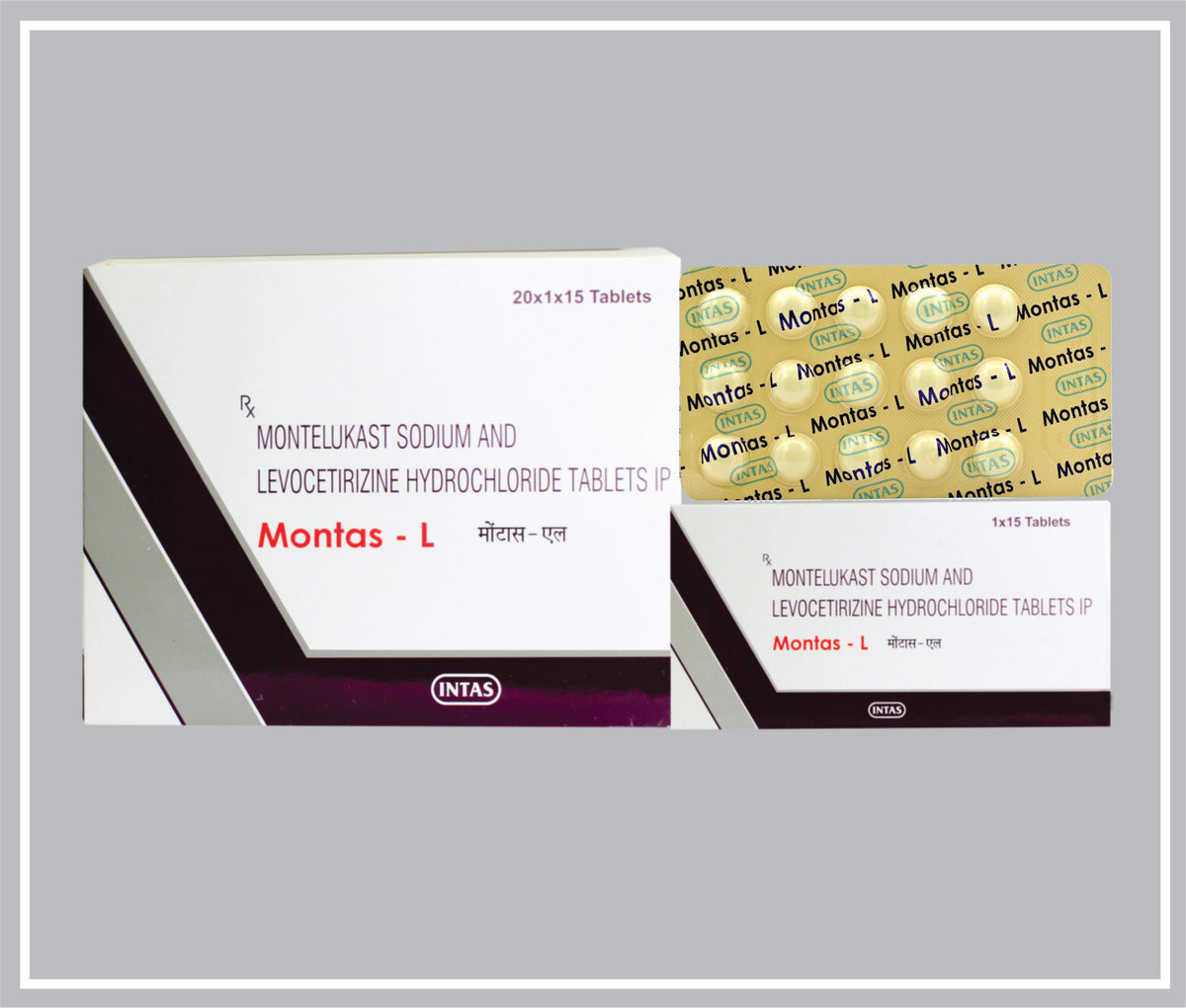 Montas- L 15 Tab (Montelukast Sodium 10Mg + Levocetirizine 5Mg, Film Coated Tablet) By Intas