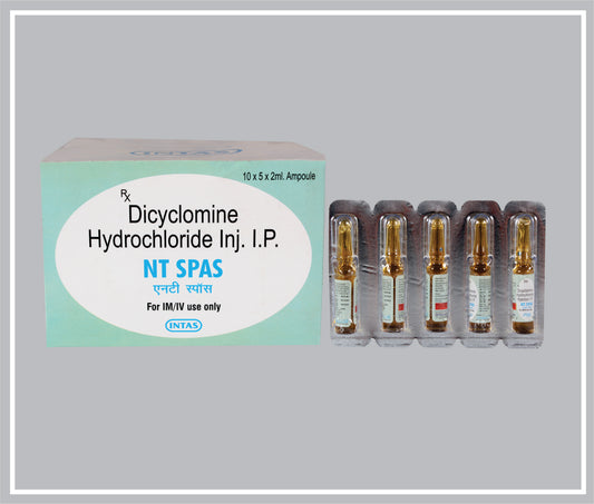 Nt Spas Inj. 2Ml (Dicyclomine 10Mg /Ml ) By Intas