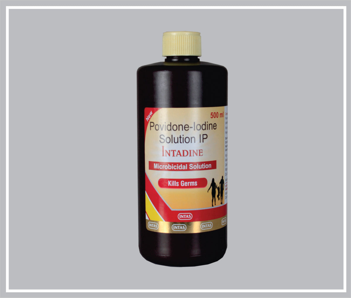 Intadine Solution 500Ml (Povidone Iodine 5%W/V) By Intas