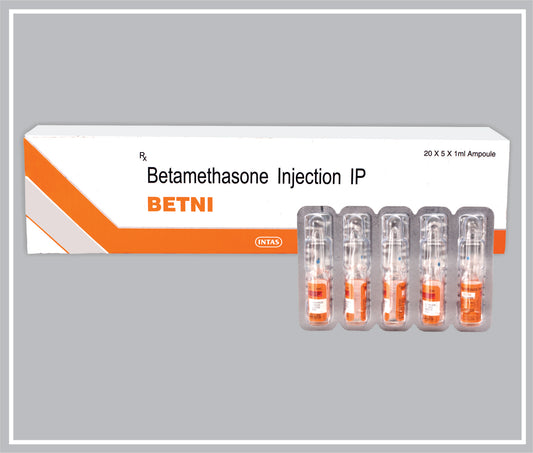 Betni Inj. 1Ml (Betamethasone Sodium Phosphate 4Mg /Ml ) By Intas