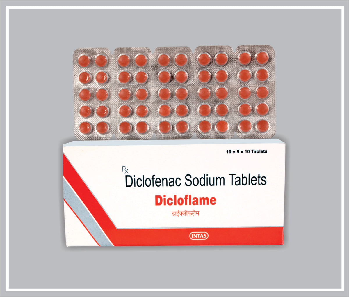Dicloflame-50 10 Tab (Diclofenac Sodium 50Mg) By Intas