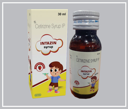 Intazin Syrup 30Ml (Cetirizine Hydrochloride 5Mg /5Ml) By Intas
