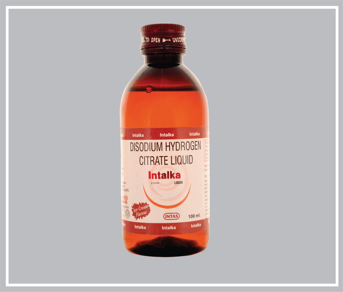 Intalka Liquid (Disodium Hydrogen Citrate1.4Gm /5Ml, Ice-Cream Flavour) By Intas