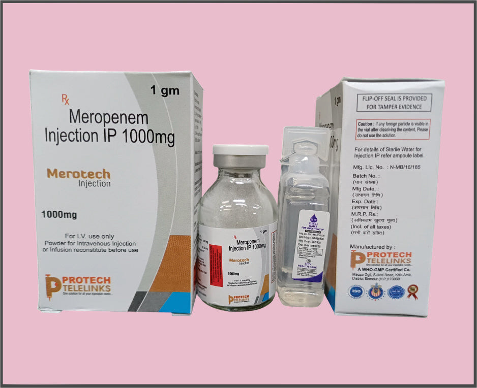 Merotech-1000 (20 Ml) Meropenem 1 G Inj By Protech
