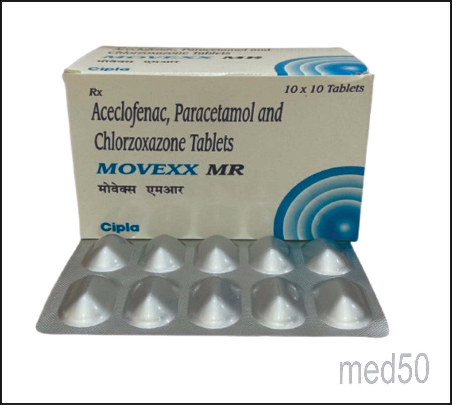 Movexx MR Tablet (Aceclofenac 100mg + Paracetamol 325mg + Chlorzoxazone 250mg)