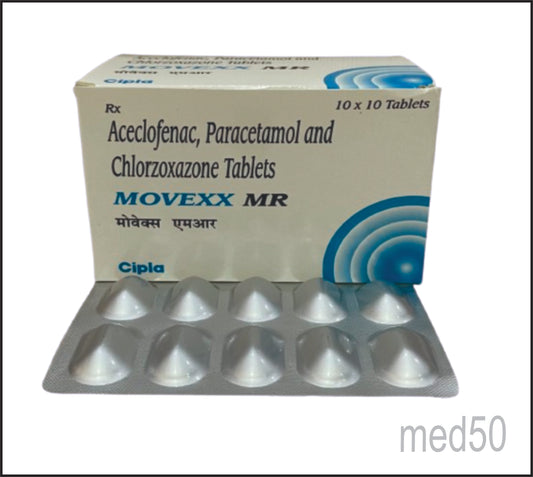Movexx MR Tablet (Aceclofenac 100mg + Paracetamol 325mg + Chlorzoxazone 250mg)