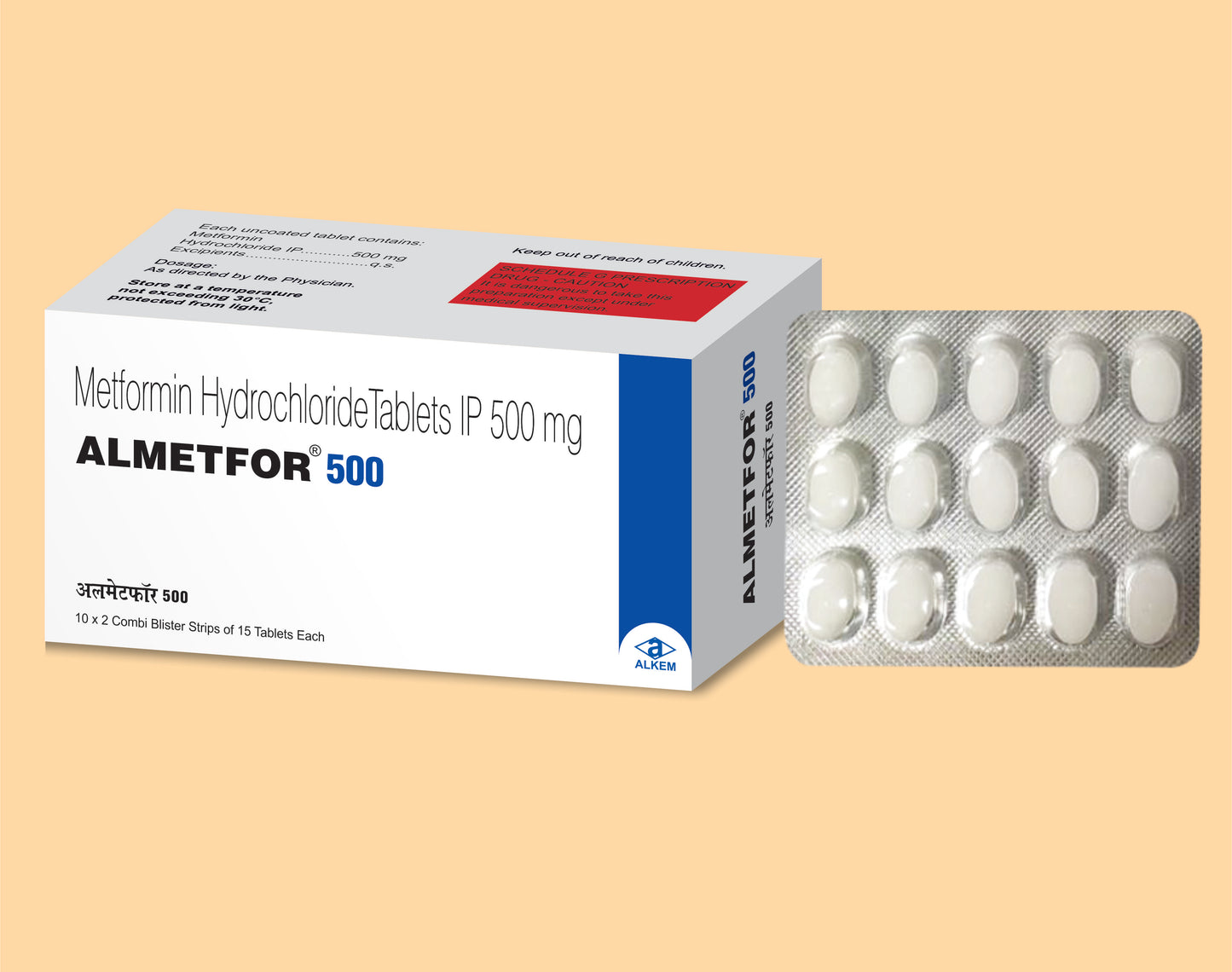 Almetfor 500 Tablet (Metformin 500 mg)