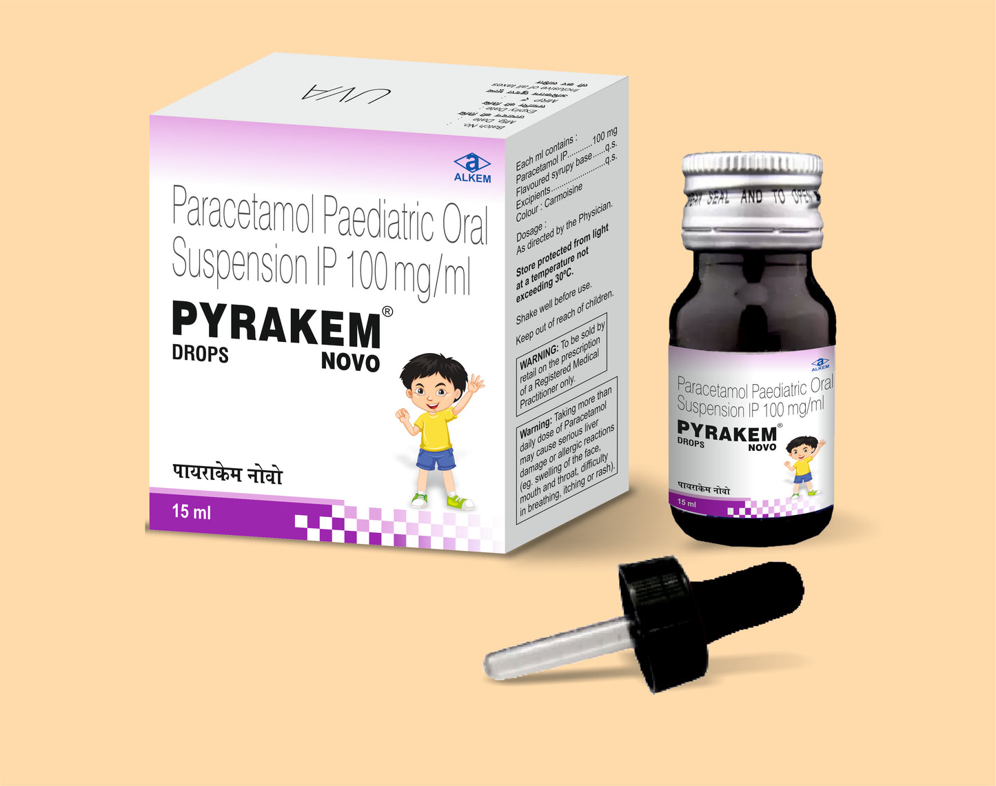 Pyrakem Novo Drops (Paracetamol 100 mg)
