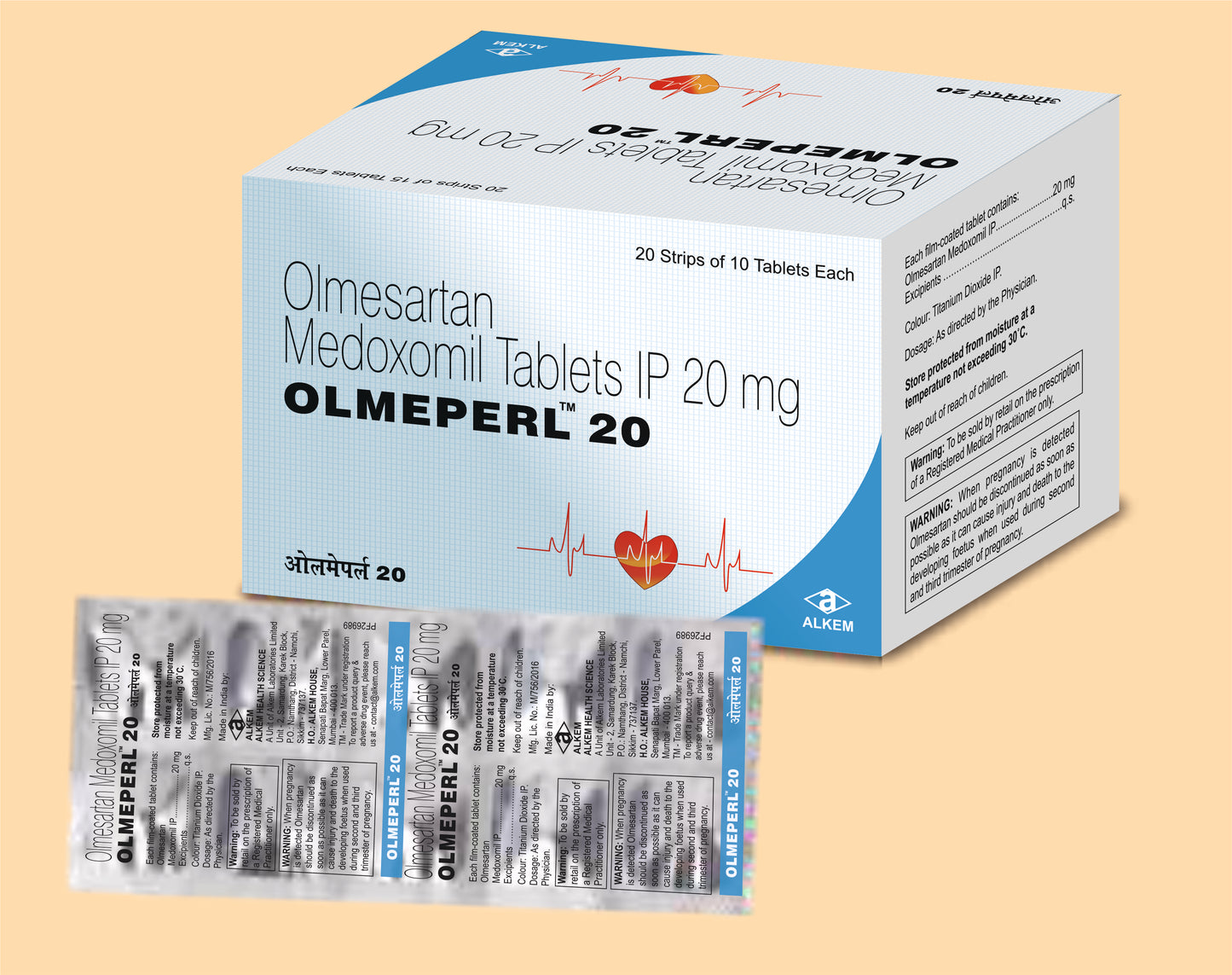 Olmeperl-20 Tablet (Olmesartan Medoxomil 20 mg)
