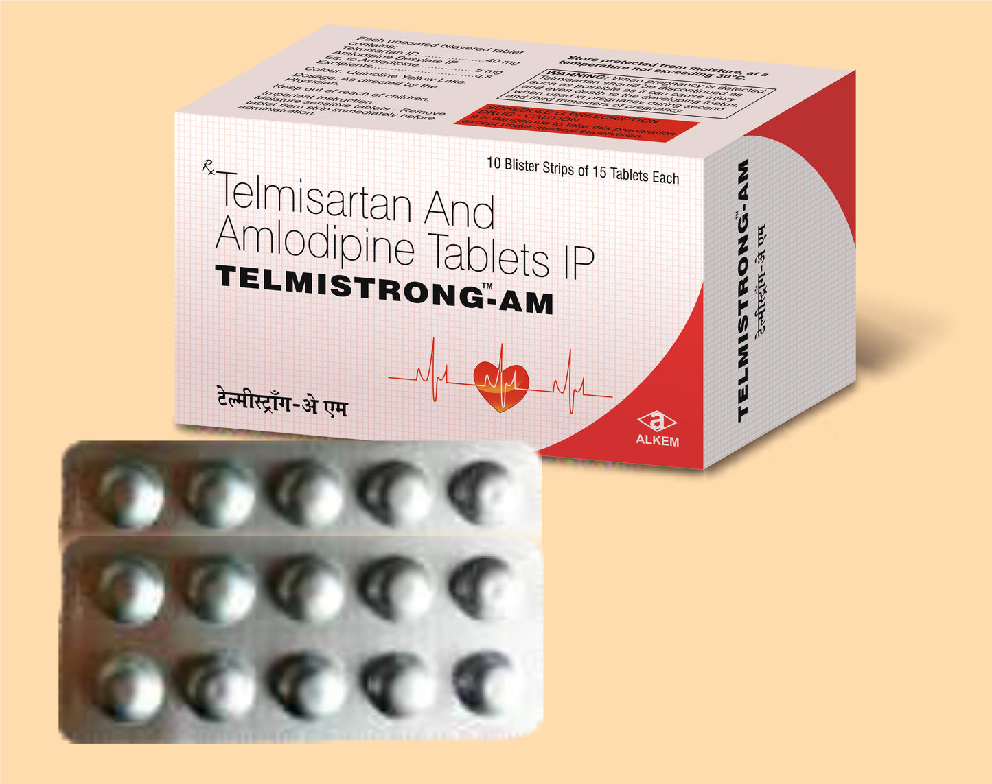 Telmistrong-Am Tablet (Telmisartan 40 mg + Amlodipine 5 mg)