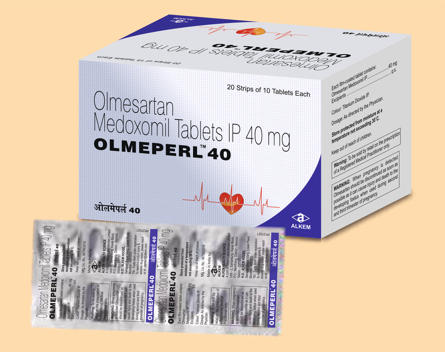Olmeperl-40 Tablet (Olmesartan Medoxomil 40 mg)