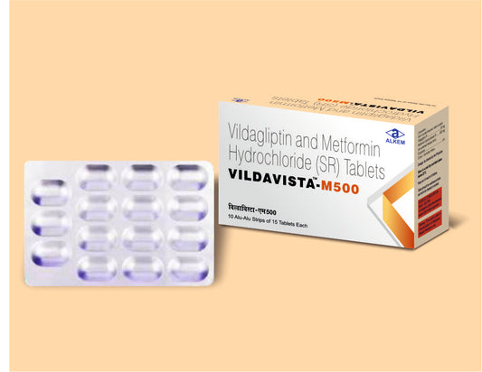 Vildavista M 500 Tablet (Vildagliptin 50 mg + Metformin 500 mg)
