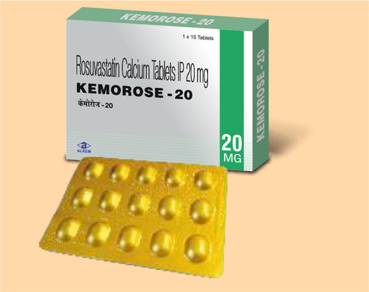 Kemorose Nu - 20 Tablets (15'S) (15'S) Rosuvastatin 20 Mg By Alkem1
